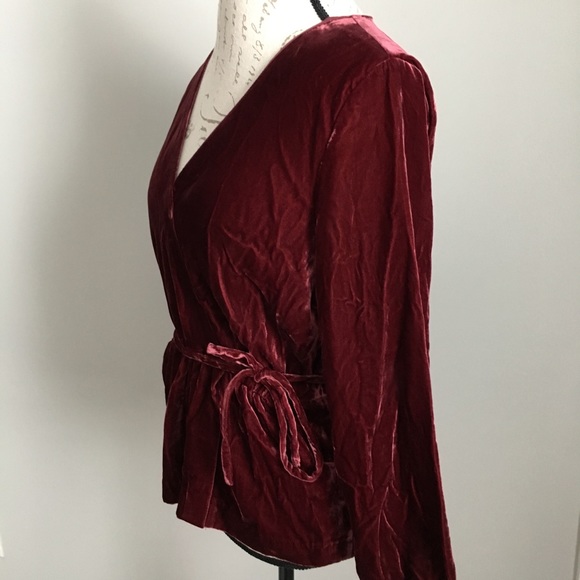 J.CREW Faux-Wrap Top in Drapey Velvet - Picture 8 of 9